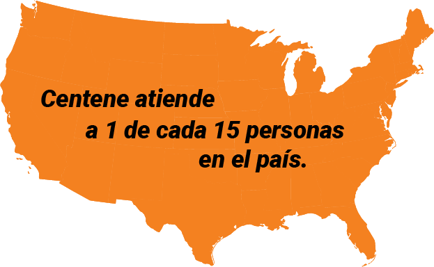 US Map - Centene Serves 1 in 15 individuals across the nation.