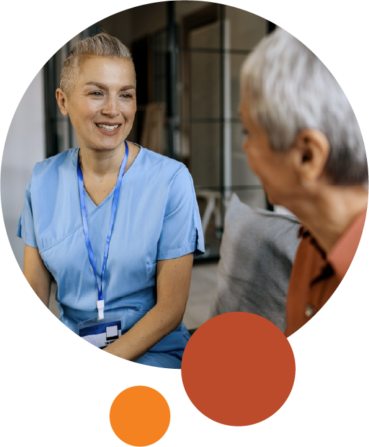Provider smiling at patient